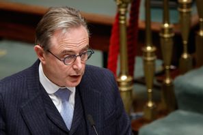 Belgiens premiärminister Bart De Wever i ett framträdande i belgiska parlamentet i november. Arkivbild. Foto: Geert Vanden Wijngaert/AP/TT