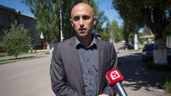 Bloggaren Graham Phillips är den förste brittiske medborgaren som hamnat på den brittiska sanktionslistan. Arkivbild från 2014 Foto: Alexander Zemlianichenko/AP/TT