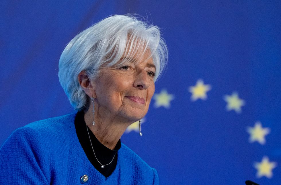 Räntebesked från Europeiska centralbanken (ECB), med chefen Christine Lagarde. Arkivbild. Foto: Michael Probst AP/TT