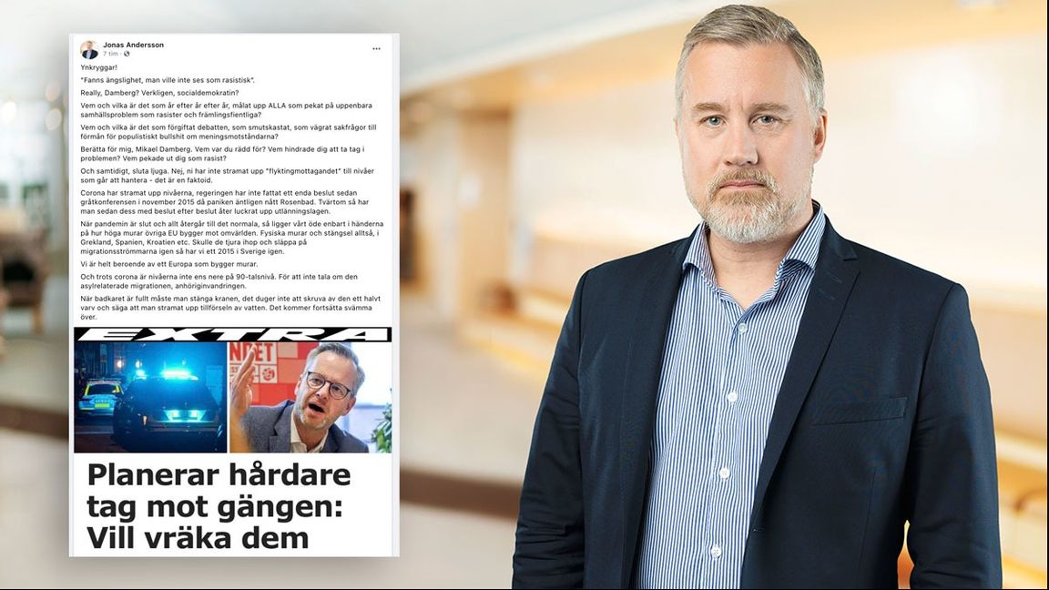 Jonas Andersson (SD) är riksdagsledamot från Bredbyn. Foto: Pressbild/Faksimil Facebook Aftonbladet 