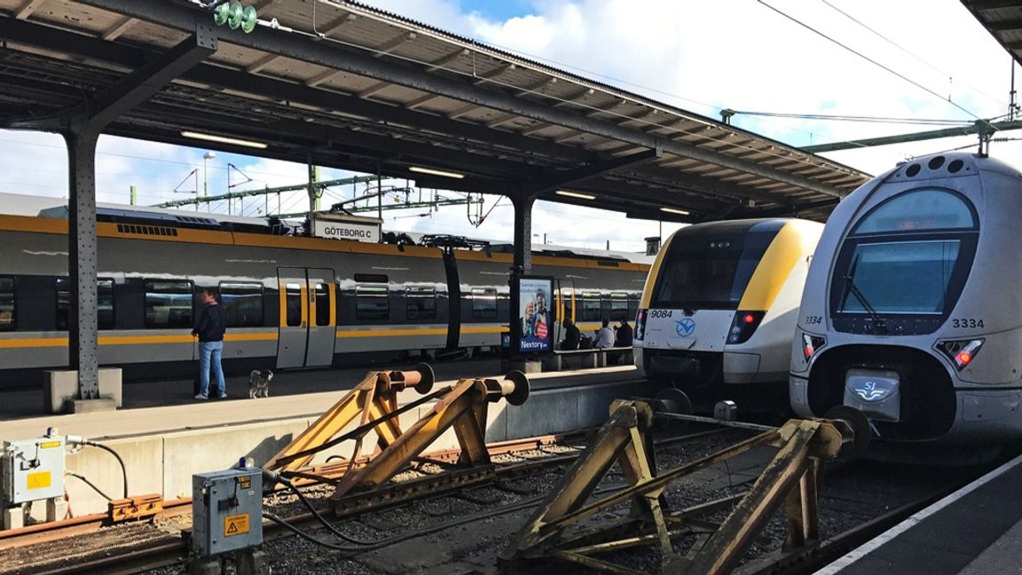 På söndagmorgonen var det störningar i tågtrafiken från Göteborg. Arkivbild FOto: ELLEN ANDERSSON/TT