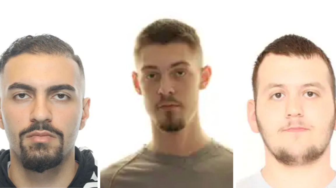 Hassan Rabeie, 22 (vänster), Vide Atterstam, 20 (mitten) och Fatjam Vardari, 21 (höger) döms för medhjälp till mordet på rapparen C Gambino. Foto: Polisen