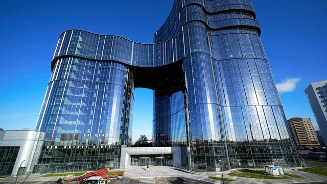PMC Wagner Center i Sankt Petersburg bär samma namn som gruppen och ses som ett kontor och bas för gruppens ledning. Foto:AP/TT