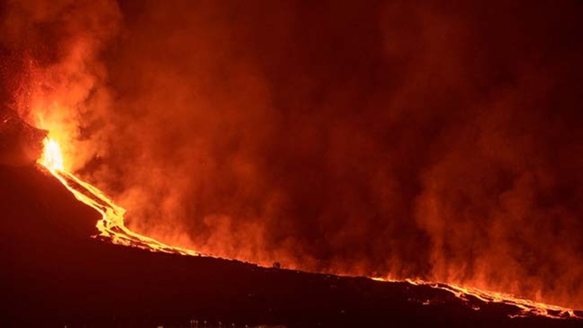 Lavaströmmen på La Palma. Foto: Saul Santos/AP/TT