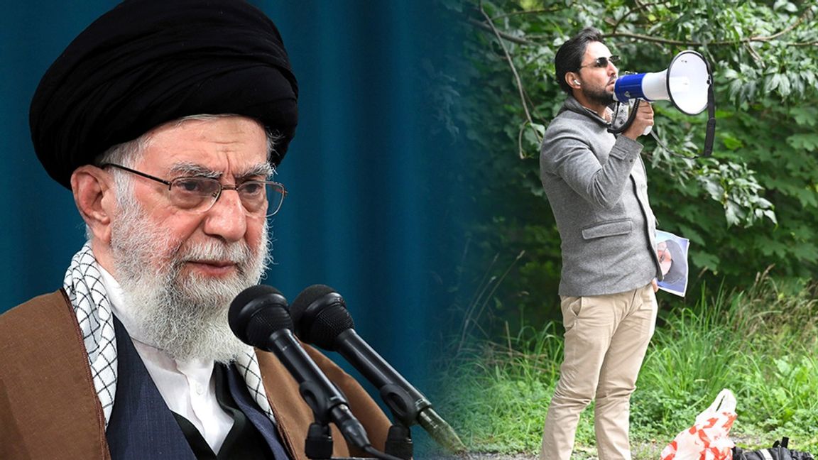 Irans diktator ayatollah Ali Khamenei. Salwan Momikas koranbränningar är föremål för nya diplomatiska turer mellan Sverige och den islamiska diktaturen. Foto: AP/Fredrik Sandberg/TT