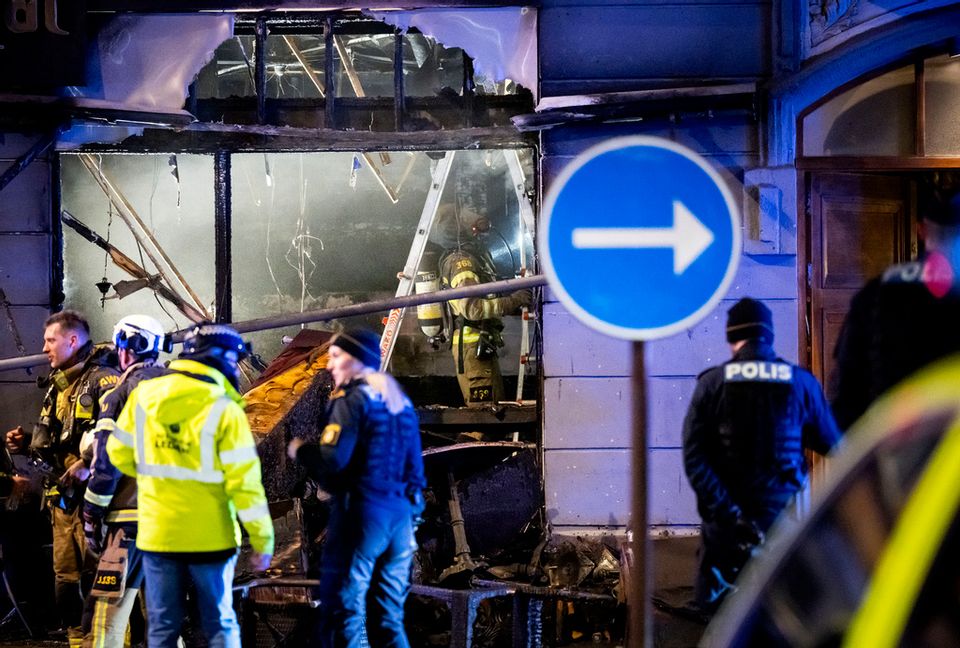 Flera tonåringar har gripits efter en brand i en restaurang i Malmö. Foto: Johan Nilsson / TT