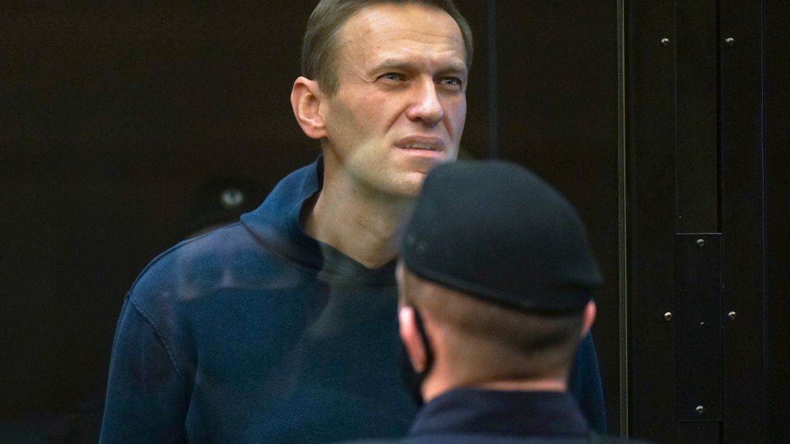 Aleksej Navalnyj i domstolen. Foto: AP/TT.