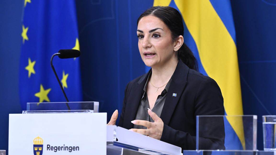 Kulturminister Parisa Liljestrand (M). Idag presenterar regeringen förslag på nya riktlinjer och regler gällande public service-verksamhet. Foto: Christine Olsson/TT