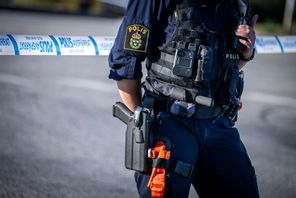 Ett område spärrades av i Stockholm. Arkivbild. Foto: Johan Nilsson/TT
