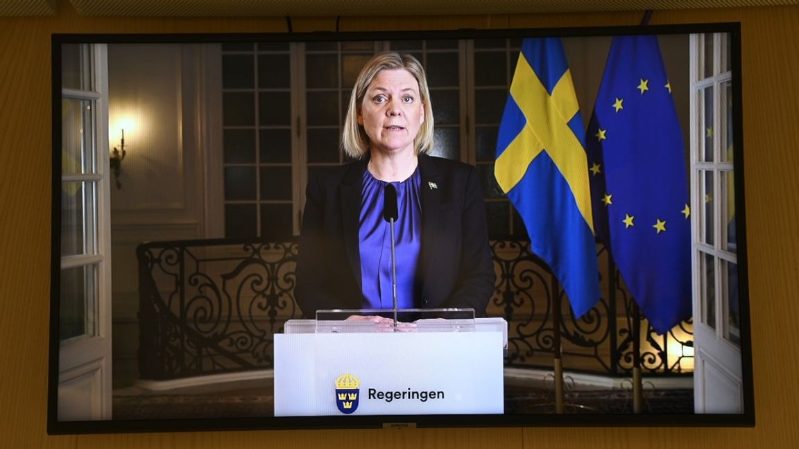 Magdalena Andersson höll tal till nationen om säkerhetsläget. Foto: Fredrik Sandberg/TT