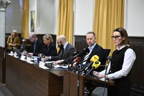 Örebro kommun höll en pressträff om sitt arbete under torsdagen. Christine Olsson/TT