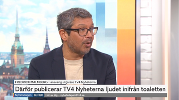 Fredrick Malmberg, nyhetschef och ansvarig utgivare på TV4. Foto: TV4 