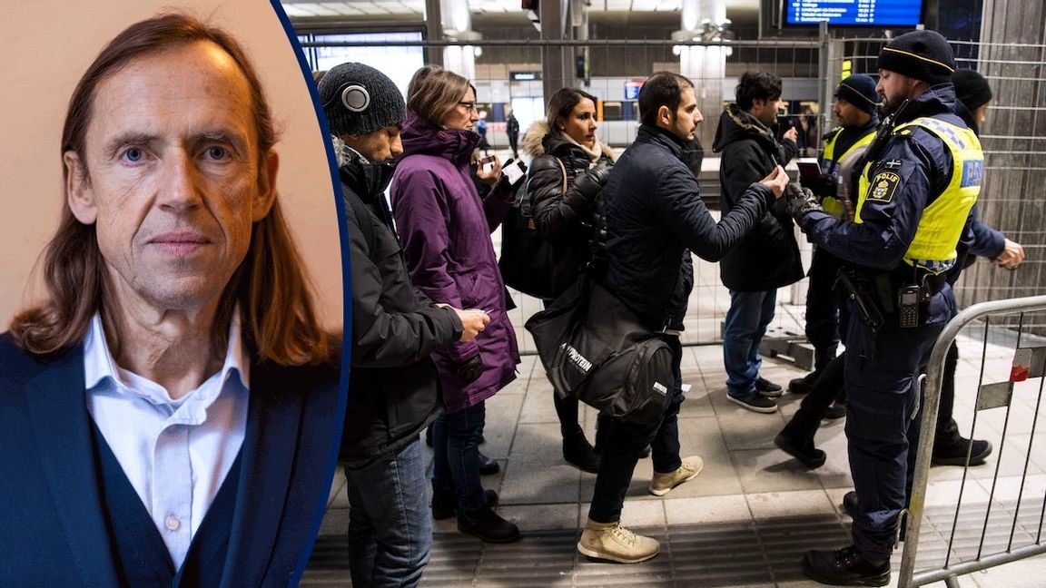 “Vid våra gränser pågår ett mer eller mindre konstant flöde av personer som saknar rätt att resa in i landet och vistas här”, säger migrationsminister Maria Malmer Stenergard (M). Här id-kontroll på station Hyllie i Malmö 2018. Foto: Johan Nilsson/TT