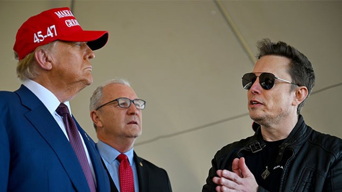 Donald Trump och Elon Musk vid en Space X-upskjutning den 19 november. Bild: Brandon Bell/Pool via AP