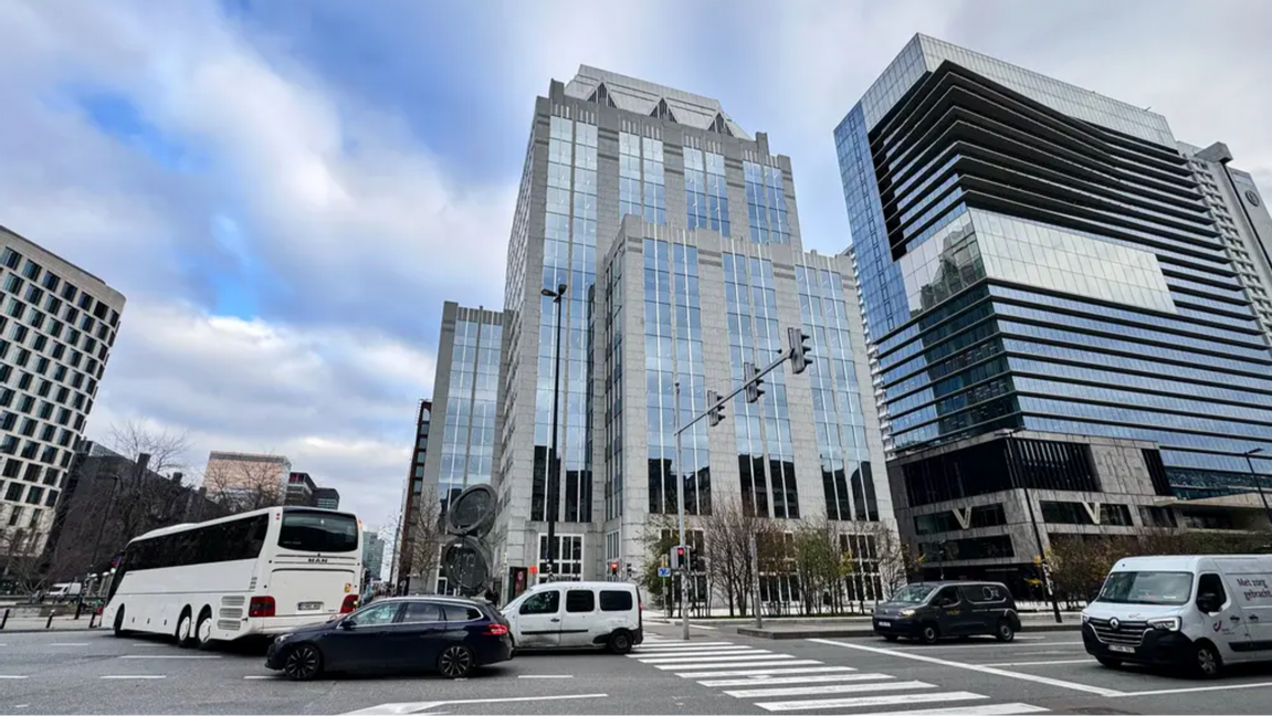 Euroclears huvudbyggnad i Bryssel. Foto: Sylvain Plazy/AP/TT