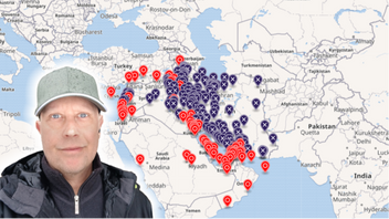 Det sprängs mer än vanligt i Mellanöstern. Foto: Open Street Map, via Wikimedia Commons