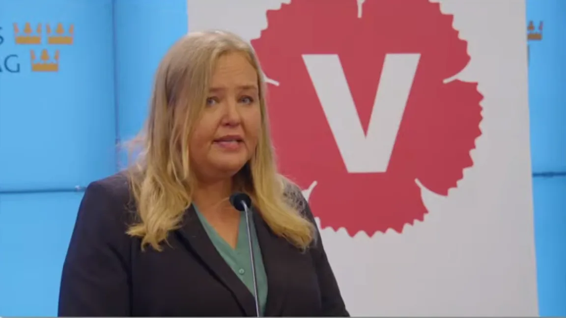 Vänsterpartiets ekonomipolitiske talesperson samt vice partiledare, Ida Gabrielsson. Foto: Vänsterpartiet via YouTube