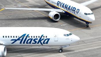 Ett annat flygplan tillhörandes flygbolaget Alaska Airlines. Arkivbild. Foto: Jennifer Buchanan/AP/TT