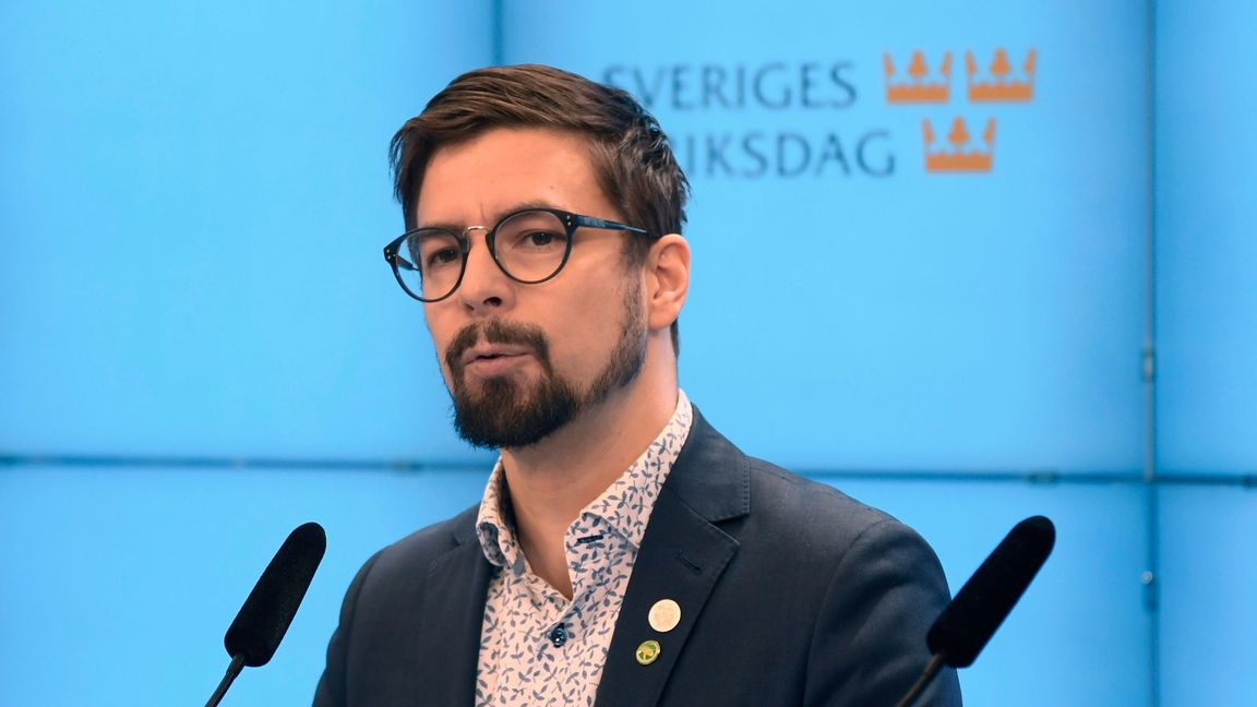 Linus Lakso (MP) vill inte satsa på ”svindyr” kärnkraft. Foto: Henrik Gustafsson Nicander/TT