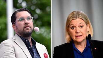 Jimmie Åkesson gick hårt åt Magdalena Andersson. Foto: Christine Olsson/Pontus Lundahl/TT