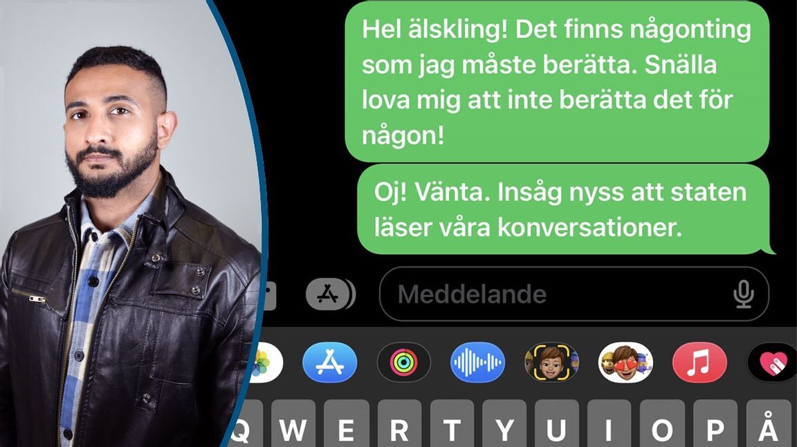 Ett vanligt sms år 2026? Foto: Timmy Augustsson, Sms: Luai och sin partner i en framtidsscenario. 