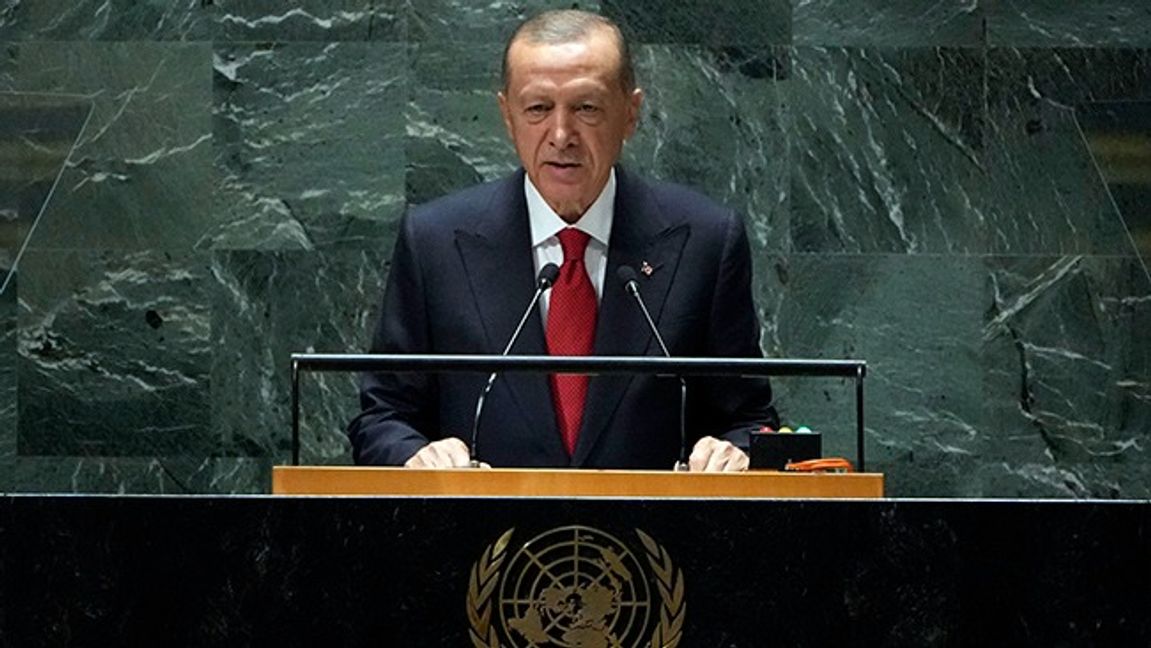 Turkiets president Recep Tayyip Erdogan vid FN:s generalförsamling. Foto: Richard Drew/AP/TT