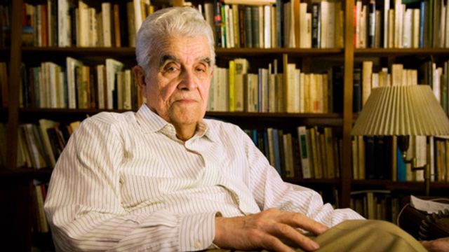 René Girard, syndabockens utforskare, har anledning att le i sin himmel över Magda Gads twittrande Foto: L A Cicero, Stanford University