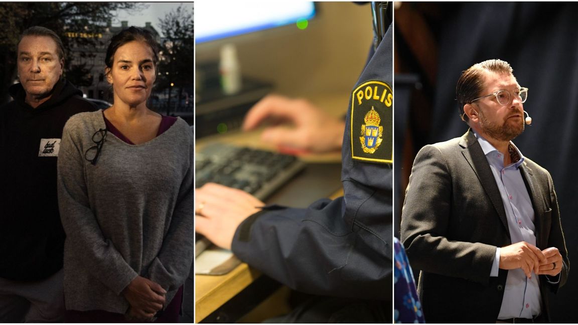 Patrik Sjöberg och Sara Nilsson har arbetat mot grooming och pedofiler sedan 2021. Nu införs Lex Dumpen enligt Jimmie Åkesson (SD). Foto: Dumpen/Fredrik Sandberg/Oscar Olsson/TT