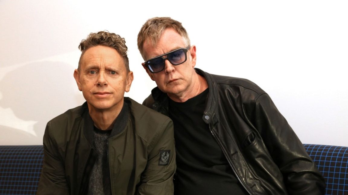 Depeche Modes låtskrivare Martin Gore och keyboardisten Andy Fletcher fotograferade 2017 i samband med att albumet ”Spirit” släpps. Foto: John Carucci/AP