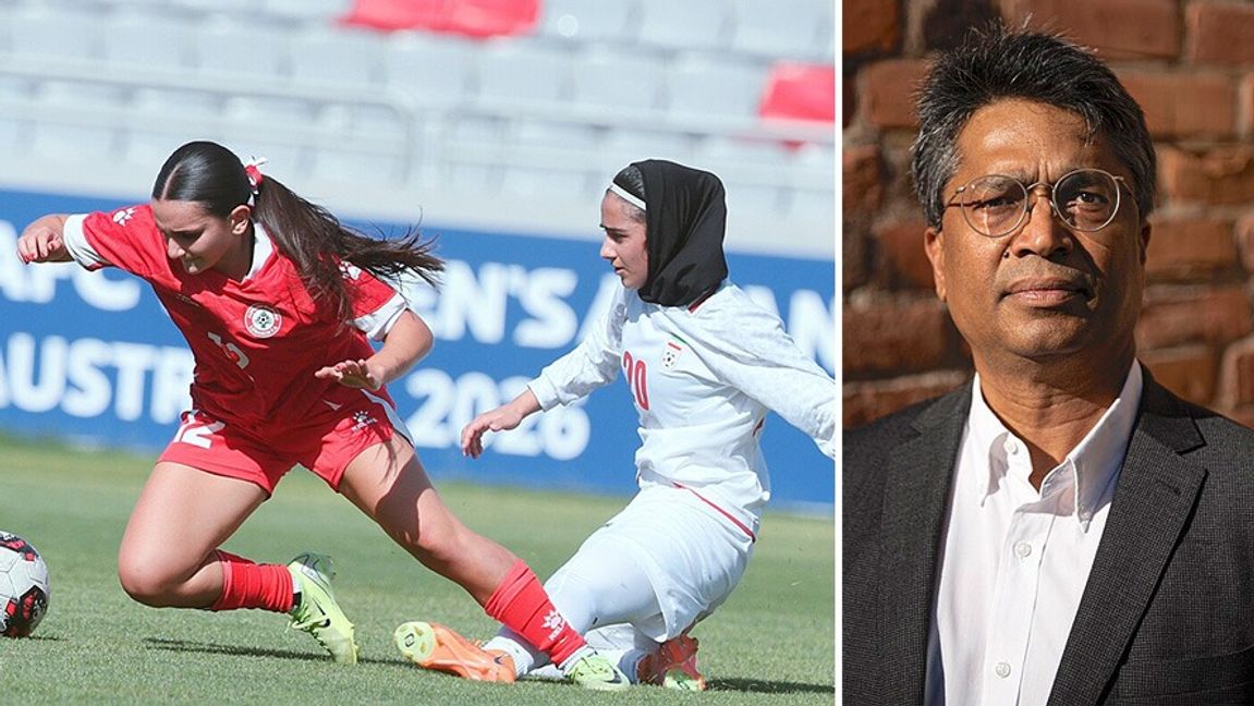 Iranska damlandslaget i en match mot Libanon. Till höger: Ashok Swain. Foto: Public Domain/Ashoswai/CC BY-SA 4.0