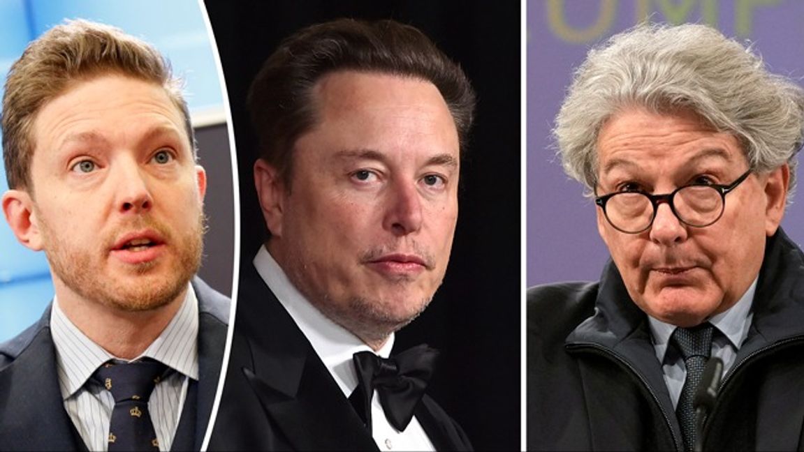 SD:s riksdagsledamot Josef Fransson vill veta om regeringen kommer att agera mot EU efter hotbrevet till Elon Musk från kommissionär Thierry Breton. Foto: Christine Olsson/TT/AP