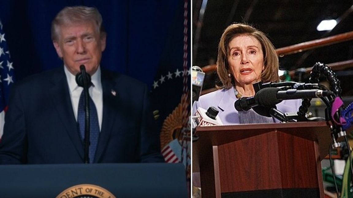 Donald Trump och Nancy Pelosi. Foto: Skärmdump/Truth Social, Baltimore County, Maryland