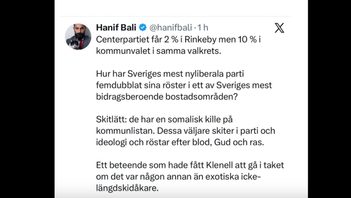 Hanif Balis inlägg på X