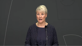 Äldre- och socialförsäkringsminister Anna Tenje (M). Foto: Regeringskansliet via YouTube