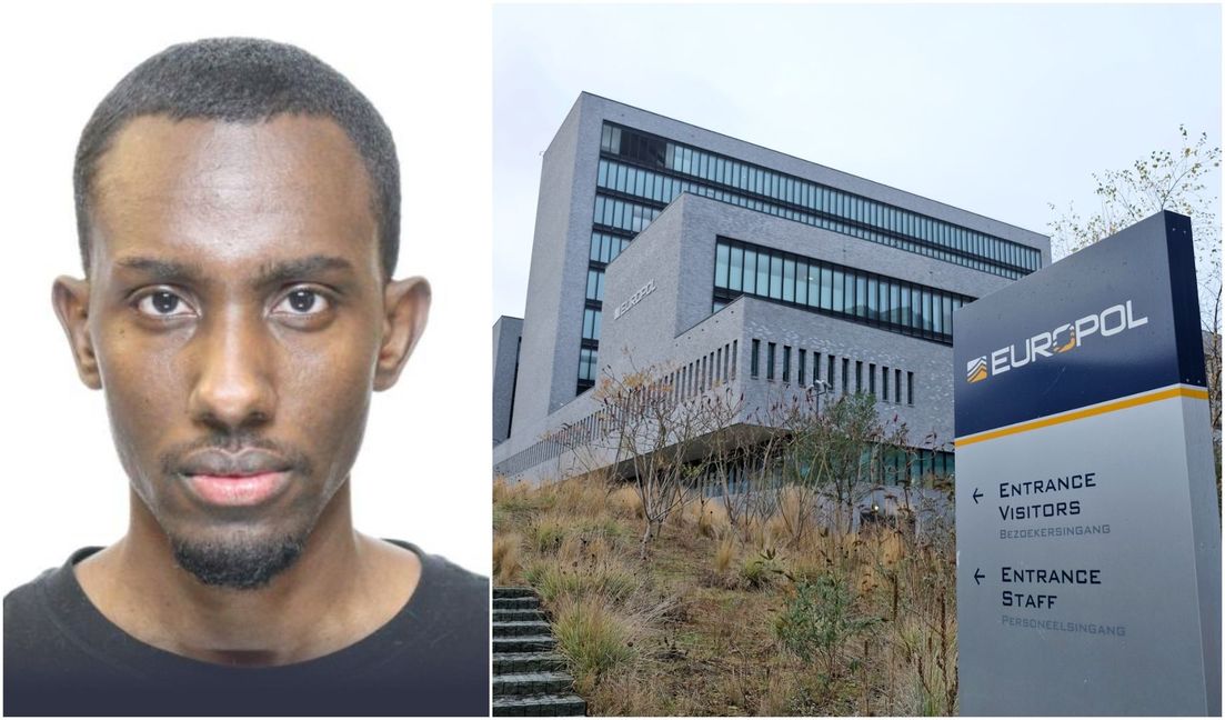 Abdifatah Yahye Omar är efterlyst av Europol. Foto: Europol/Mike Corder/AP/TT