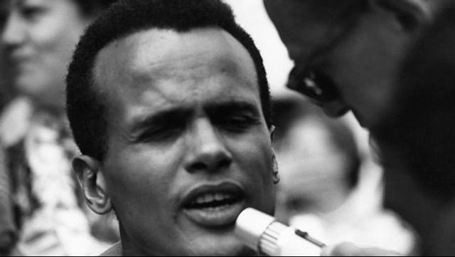 Harry Belafonte vid en medborgarrättsmarch 1963. Foto: Wikipedia 