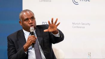 Storbritanniens utrikesminister David Lammy på säkerhetskonferensen i München den 15 februari. Matthias Schrader/AP/TT