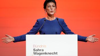 Sahra Wegenknecht är partiledare för det ”vänsterkonservativa” BSW (Bündnis Sahra Wagenknecht). Foto: Martin Meissner/AP/TT