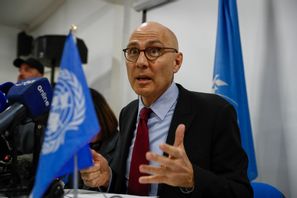 FN:s människorättschef Volker Türk i Damaskus i Syrien. Omar Sanadiki/AP/TT