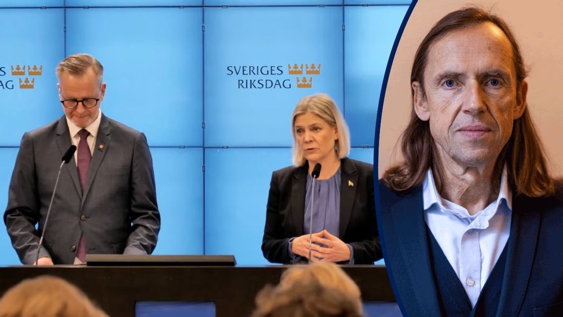 Magdalena Andersson och Mikael Damberg möter media. Foto: Skärmavbild från Youtube