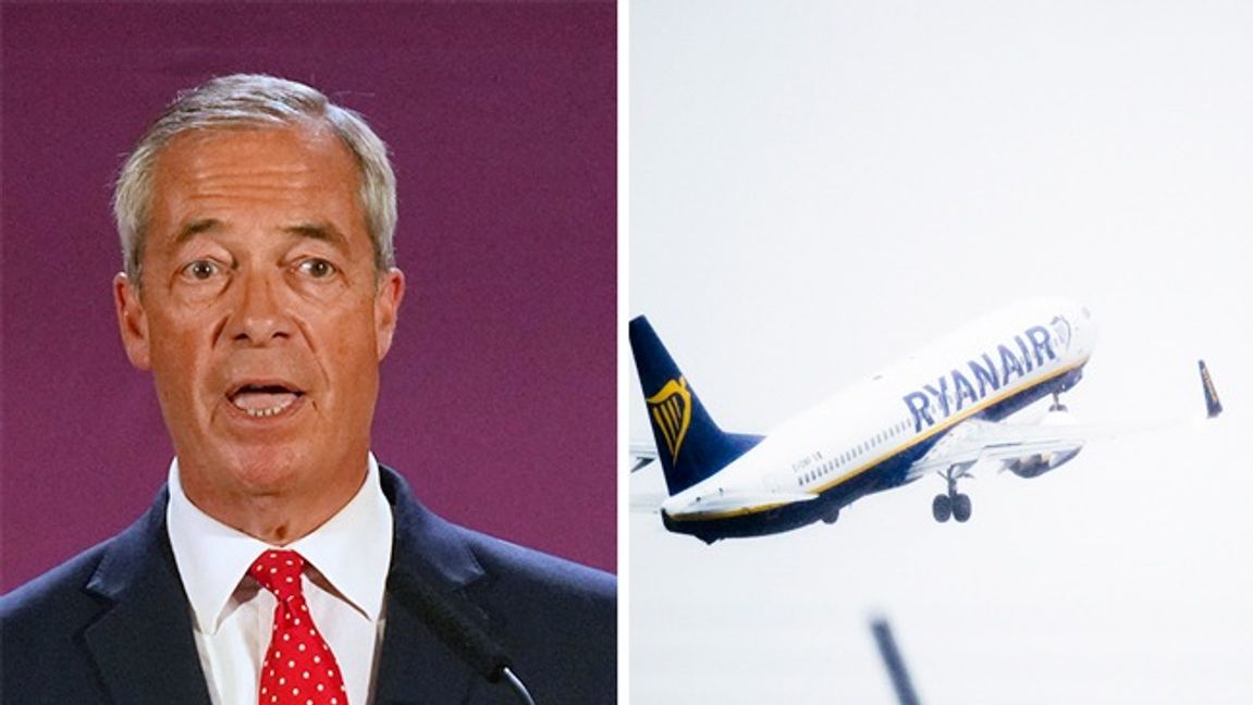 Nigel Farages plan: Fem flygavgångar per dag med migranter. Foto: AP