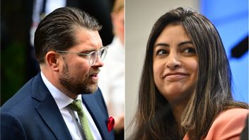 Jimmie Åkesson (SD) och Nooshi Dadgostar (V). Foto: Magnus Lejhall/TT/Fredrik Sandberg/TT