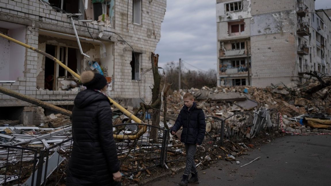 Ukrainska städer i spillror efter Rysslands invasion. Bild från staden Borodyanka. Foto: Petros Giannakouris