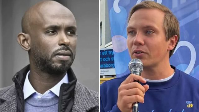Mohamed Ali (V) och Tobias Andersson (SD). Foto: Skärmdump/Facebook