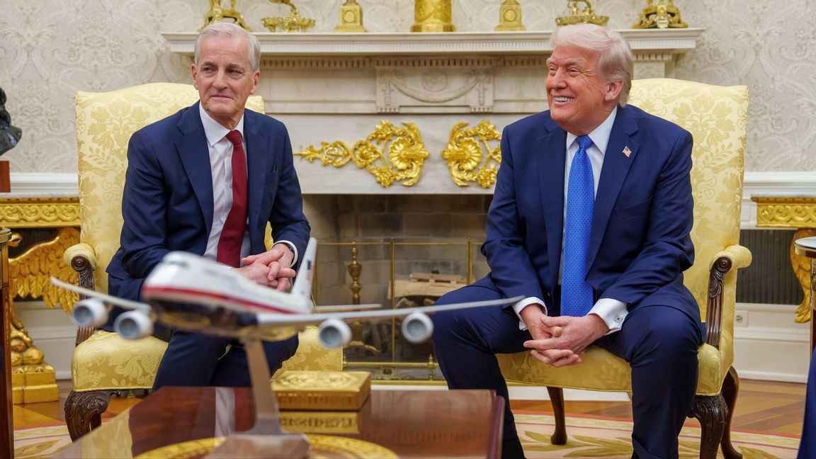 USA-presidenten Donald Trump tillsammans med Norges statsminister Jonas Gahr Støre under en pressträff i Vita Huset. Foto: Cornelius Poppe/NTB/TT