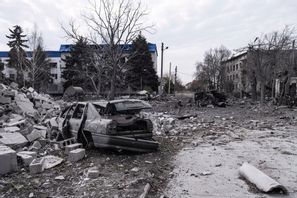 En bild tagen i Pokrovsk i våras.  Iryna Rybakova/Ukrainas 93:e mekaniserade brigad/AP/TT