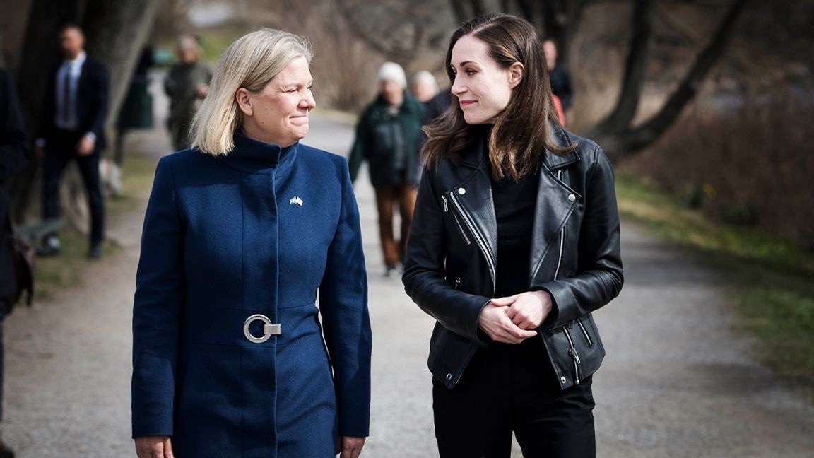 Statsminister Magdalena Andersson och Finlands statsminister Sanna Marin är inbjudna till Tyskland. Foto: Stina Stjernkvist/TT