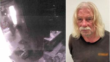 Tomy Lipitsä syns hämta ett redskap i en av sina egna övervakningskameror. Foto: Polisen