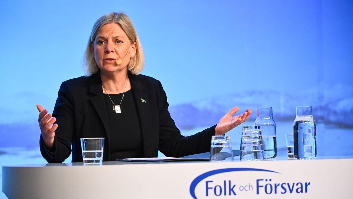 Magdalena Andersson deltar under Folk och försvars rikskonferens. Foto: Henrik Montgomery/TT