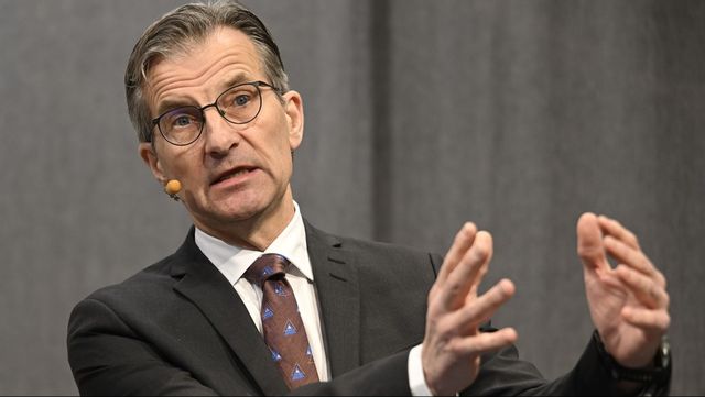 Riksbankschef Erik Thedéen håller tal om ekonomiska läget. Arkivbild Foto: FREDRIK SANDBERG/TT